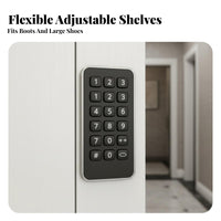 Shoe Cabinet Entryway Shoe Storage Freestanding Shoe Organizer Large Capacity Shoe Rack with Digital Lock Sturdy Wood Modern Design Suitable for Shared Hallways Apartments Home Use