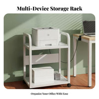 Mobile Printer Stand Lockable Casters Multi-Level Rolling Cart for Small Spaces