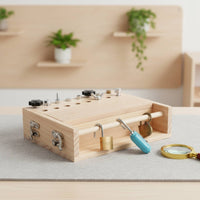 Preschool Learning Montessori Screwdriver Board Travel Friendly Screwdriver Board Sensory Play Lock and Key Toy Hand-Eye Coordination for Preschoolers