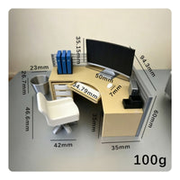 Miniature Office Desk Modern Miniature Desk with Chair Dollhouse Office Furniture Realistic Mini Books Ready to Display
