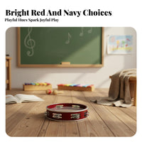 Educational Tunable Tambourine Compact Size Headed Tambourine Crisp Sound Percussion Instrument Even Burrsmooth Finish for Music Beginners, Musicians, Classroom Setting, Performance, Dance Class, Party