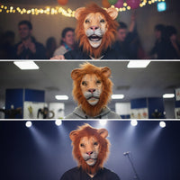 Realistic Lion Mask Full-Face Lion Head Mask Breathable Tear-Resistant for Halloween
