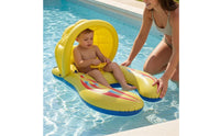 Portable Baby Pool Inflatable with Canopy Easy to Stow Parent Child Inflatable Steering Wheel Double Occupant Swim Flotation Device for Parents, Kids, Outdoor