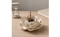 Flower-Shaped Scent Holder Layered Petal Ceramic Flower Burner Textured Ceramic Scent Holder
