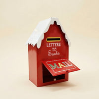 Christmas Mailbox Decorative Christmas Letter Mailbox Santa Letter Box Tabletop Holiday Accent Festive for Families, Entryway