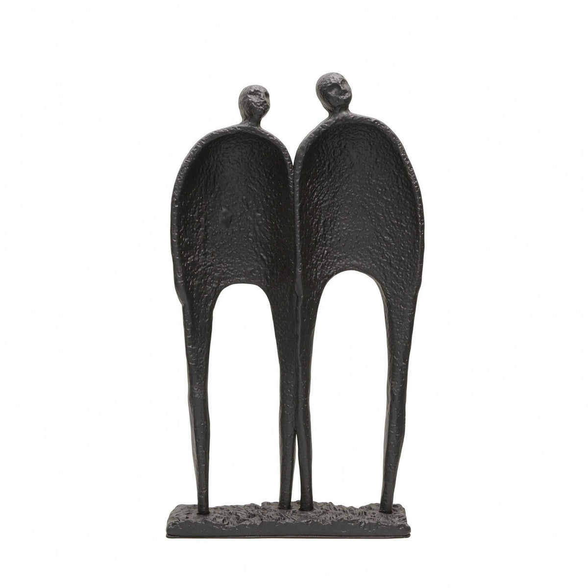 Abstract Couple Figurine Textured Abstract Figurine Tabletop Cast Iron Couple Statue for Table, Display