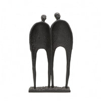 Abstract Couple Figurine Textured Abstract Figurine Tabletop Cast Iron Couple Statue for Table, Display