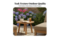 Waterproof Round Slatted Side Table Resistant Outdoor Furnishing full Wood Construction Easy to Clean for Interior Designers, Hotel Managers, Garden, Patio, Balcony, waterfront area