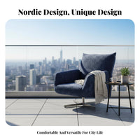 Comfortable Seating Petal Back Lounge Chair High-Density Foam Cushion Chenille Swivel Armchair Ergonomic Design Modern Single Sofa Chair Solid Structure for Readers, Homeowners, Renters, Balcony, Reading Nook, Bedroom, Home Office
