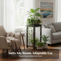 Floor-Standing Tiered Circular Pot Stand Space-Saving Indoor Decoration Multi-Tier Design Plant Holder Sturdy Construction for Homeowners, Apartment Dwellers, Gardeners, Living Room, Balcony, Sunroom, Bedroom