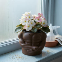 Smooth Finish Muscle Flower Pot Compact Torso Planter Open Top Body Planter Lightweight