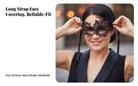 Elegant design Black Lace Halfface covering Mysterious Look Lace Half-Face Covering Intricate Pattern Costume Accessory Comfortable Wear for Cosphints, Adults, Party-Goers, Halloween, costume gala, Cosplay event, Theatrical Performance