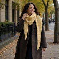 Korean Design Wool Blend Knitted Triangle Scarf for Women, Autumn Winter Decorative Shawl Neck Warmer