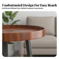 Multi-Layer Storage 3-Tier Round Accent Table Space-Saving Design Nightstand Versatile Use Household Furniture Sturdy Build for Hotel Operators, Apartment Dwellers, Balcony, Living Room, Bedroom, Small Areas