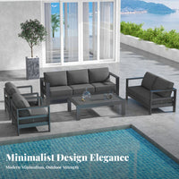 Sofa and Armchair set with Table Waterproof Outdoor Furniture sun-protected Protected Patio Seating Group for Families, Adults, Sunroom, Garden, Backyard