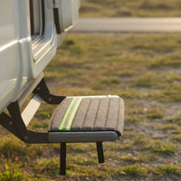 RV Step Mat Reflective Recreational Vehicle Step Cover with Straps Non-Slip Gray for Campers, Trailer Steps