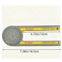 Angle Gauge with Ruler Arms Plastic Angle Gauge Ruler and Protractor Combination Easy-to-Read Measuring Tool Accurate
