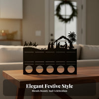 Silhouette Candle Holder Rectangular Base Tabletop Tealight Holder Decorative Candle Stand Compact Size Table Centerpiece