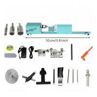 Multi-Functional Multifunctional Bead Lathe Variable Speed Mini Lathe Machine Long-Lasting Aluminum Alloy Body for Hobbyists, Beginners