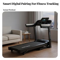 Quiet Engine Foldable Treadmill LED Display Foldable Incline Treadmill Shock Absorption System Electric Running Machine Stepless Speed Control for Walkers, Runners, Apartment