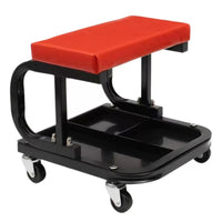 Automotive Stool with Tool Tray Padded Rolling Stool with Tool Tray Low-Profile Creeper Seat Car Vehicle Maintenance Professionals