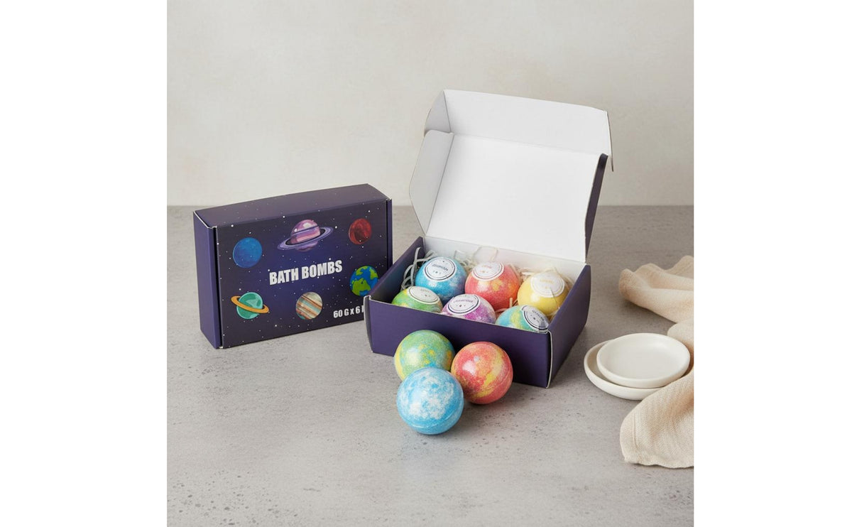6 Pieces Bath Set Relaxing Bath Fizzies Handmade for Spa