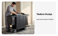 Silent Wheels Hotel Service Cart Multi-Functional Multifunctional Housekeeping Cart Large Capacity Industrial Janitorial Trolley Easy Mobility for Housekeepers, Janitors, Maintenance Workers, Restaurants, Restaurant, Public Venues, Hospital
