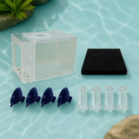 Aquarium Pump Filter Guard with Suction Cups, Acrylic Fish Tank Pump Protector, Anti-Clog Isolation Cover