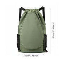 Easy to Carry Badminton Drawstring Backpack Lightweight Tennis Racket Backpack Long-Lasting Tennis Racket Bag Adjustable Straps for Trainees