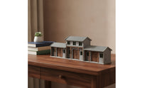 Siheyuan Model Traditional Courtyard House Model Cut Miniature Building Kit with Paint for Diorama Makers, Street Scene, Tabletop Display
