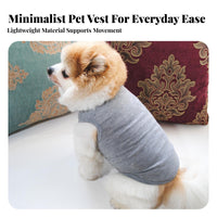 Breathable Solid Color Dog Vest Soft Textile Sleeveless Pet Shirt High Elasticity for Dogs, Young Dogs, Summer, Outdoor, Indoor