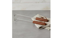 BBQ Meat Hook Hanging Loop Grill Turning Tool Wood Handle Meat Turner for Barbecue Experts, Outdoor