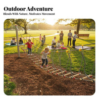 Physical Training Rope Ladder Bridge Long-Lasting Kids Hanging Bridge Anti Wood Rope Ladder Strength Building for Kindergarten, Backyard