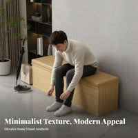 Multi-Functional Lift-Top Storage Bench Comfortable Padded Seat Lift-Top Ottoman Chest High-Density Foam Cushion Upholstered Seating Long-Lasting & Sturdy for Apartment Dwellers, Business Owners, Entryway, Living Room, Small Areas, Playroom