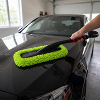 Car Dusting Mop Chenille Car Duster with Long Handle Washable Detachable for Garage