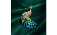 Peacock Brooch Enamel Peacock Pin Ornate Jewelry for Weddings