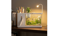 Multi-Functional Design Aquatic Pet Aquarium Desk Organizer Easy to Clean Desk Organizer Aquatic Pet Aquarium High-Clarity Shatterproof Material Small Aquarium with Storage Holder Panoramic View for Students, Office Workers, Dorm Room, Bedroom