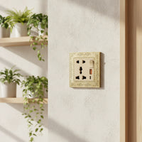 Antique Gold Decorative Outlet Panel Ornate Retro Socket Plate Vintage Embossed Wall Plate Metal for Interior Designers, Homeowners, Living Room, Bedroom, Hotel