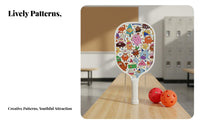 Wooden Pickleball Paddle Sturdy Pickleball Paddle Set Paddles with Balls Perimeter Protection Shock Absorption