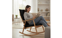 Rocking Chair Cushion High-Back Chair Cushion with Ties Padded for Porch