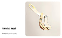 High Load Capacity Steel Wire Rope Tightener Safety Latch Hooks Double Hook Ratchet Puller Anti-Backward Design for Mechanics, Workshop
