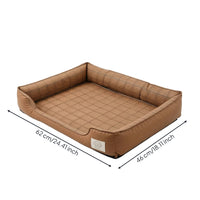 Dog Bed with Bolster Cushion Padded Pet Bed with Bolster Cozy Furniture for Dogs