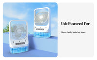 Desktop Air Climate Control Unit Cools and Humidifies Misting Desk Fan Quiet USB Powered Cooling Fan for Students, Office Workers, Dormitory, Bedroom