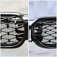 Glossy Black Car Grille with Mesh Insert ABS Front Grille Mesh Long-Lasting Painted