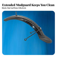 Extended Tail Design Full Coverage Mudguard Dirt Resistant Electric Bike Mudguard Long-Lasting