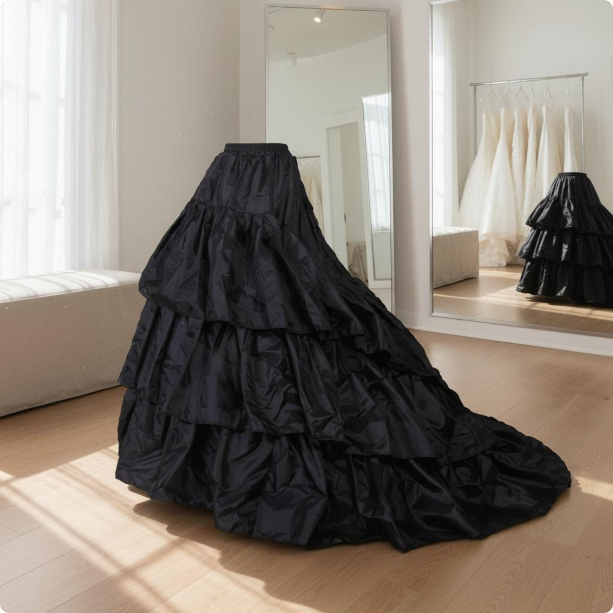 Wedding Dress Petticoat Flared Skirt Crinoline Underskirt Elastic Waistband