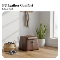 Tufted Cube Pouf Real Leather Ottoman Nordic and design Footstool for Interior Decorators, Gift Givers, Cloakroom, Entryway, Living Room