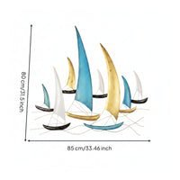 Metal Sailboat Wall Art Modern Sailboat Wall Artistic and Simple to Hang for Entryway