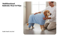 Soft Material Dog Bathrobe Easy to Wear Absorbent Pet Robe Machine Washable for Cat Owners, After Bath, Rainy Days, Beach Trips