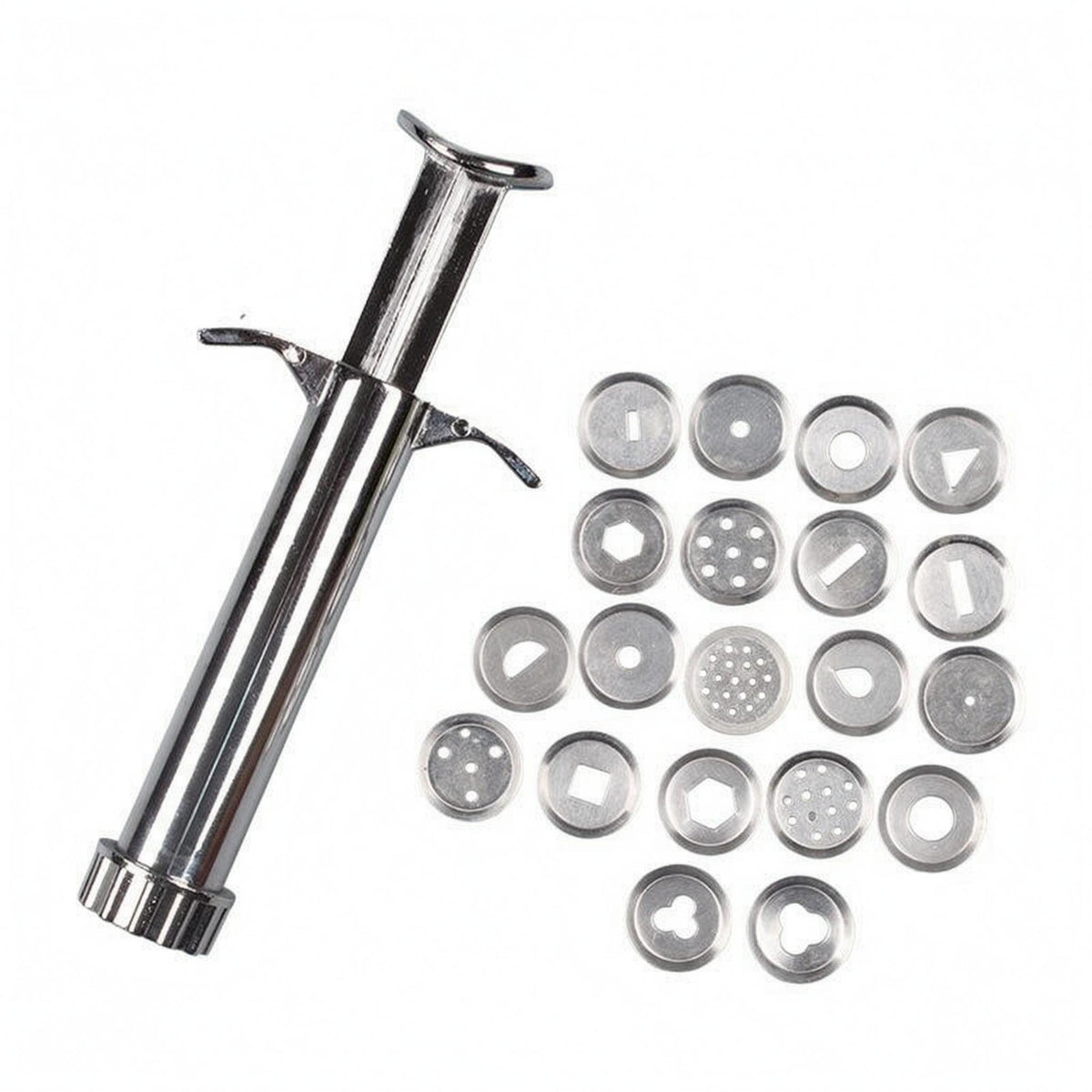 Smooth Silver Finish Stainless Steel Clay Extruder Easy to Clean Hand-Operated Clay Extruder Long-Lasting Extrusion Tool Heavy Duty for DIY Crafters